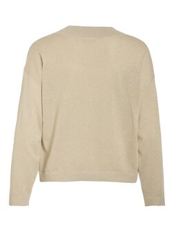 Vila viginny v-neck l/s glitter knit top/pb Frosted Almond LIGHT GOLD GLITTER