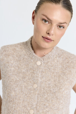 Freequent fqjump-waistcoat Desert Taupe Melange
