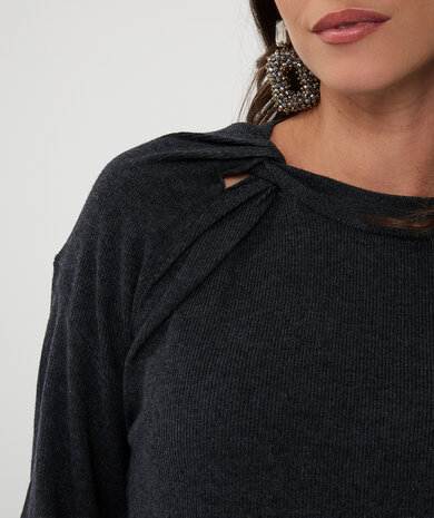 Esqualo Sweater l/slve twist Anthracite