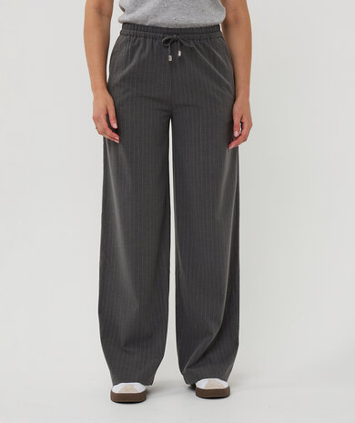 Esqualo Trousers drawstrings pinstripe Grey Melange