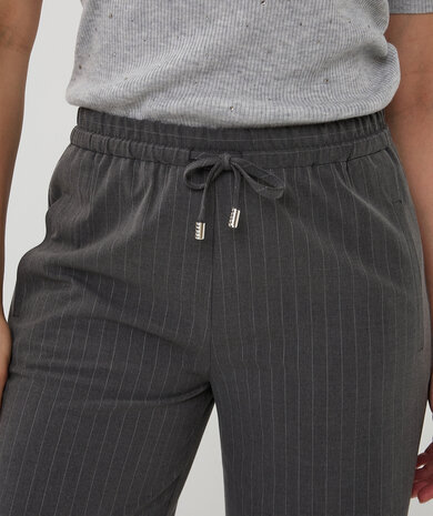 Esqualo Trousers drawstrings pinstripe Grey Melange