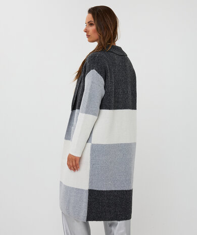 Esqualo Cardigan long blocks Grey