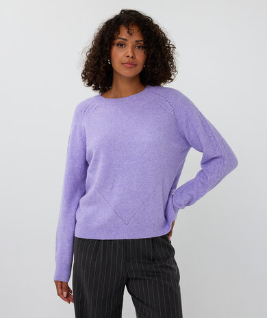 Esqualo Sweater raglan ajour Light Violet