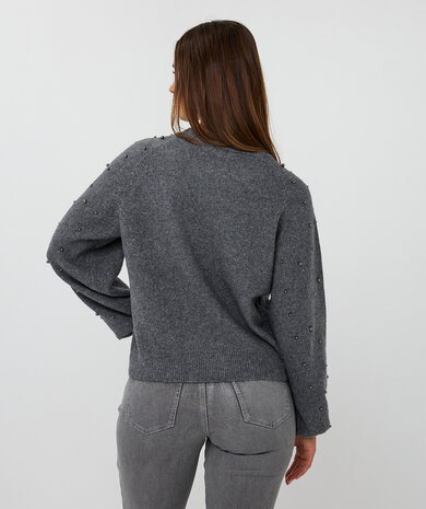 Esqualo Sweater raglan pearls Dark Grey Melange