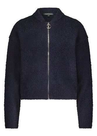 Tramontana Bouclé Cardigan Zipper Midnight