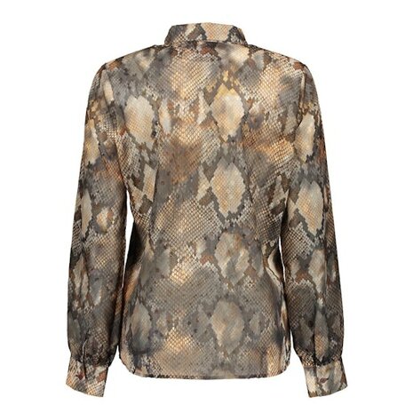 Geisha Blouse print grey/brown