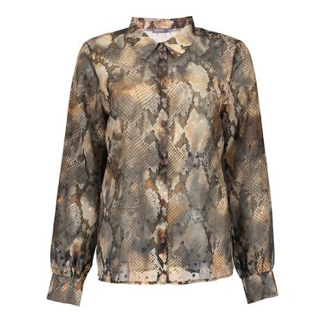 Geisha Blouse print grey/brown