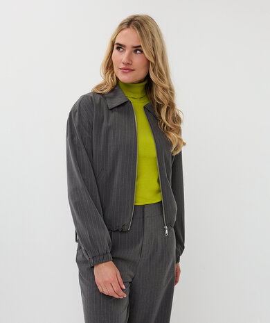 Esqualo Jacket bomber pinstripe Grey Melange