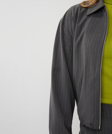 Esqualo Jacket bomber pinstripe Grey Melange