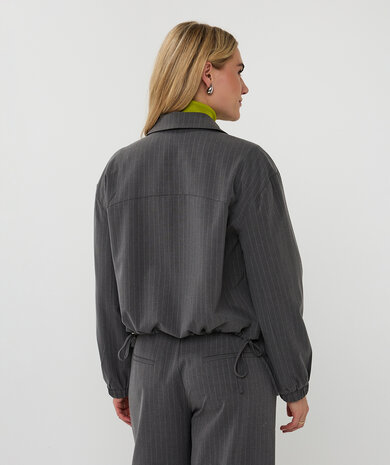 Esqualo Jacket bomber pinstripe Grey Melange