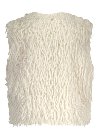 Tramontana Faux Fur Feather Vest OffWhite