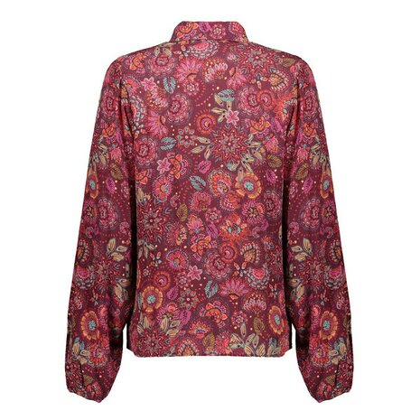 Geisha Blouse print  fuchsia/red