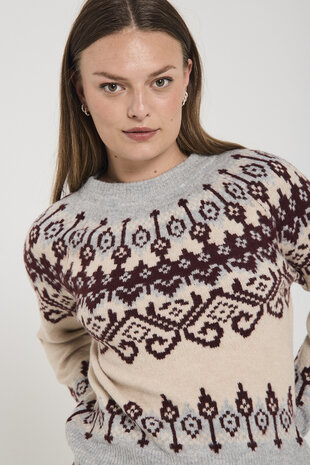 Freequent fqmerla-pullover Moonbeam mel w Med Grey Mel