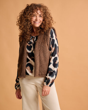 Fos Gilet - Margriet Beaver bruin