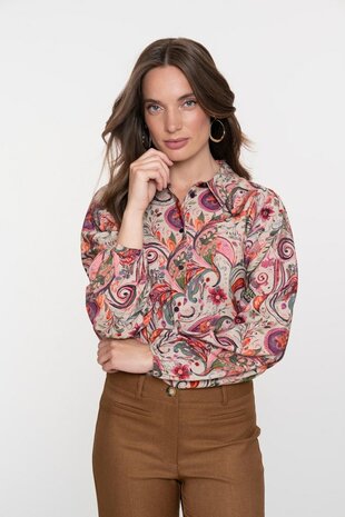 Geisha blouse beige/soft pink