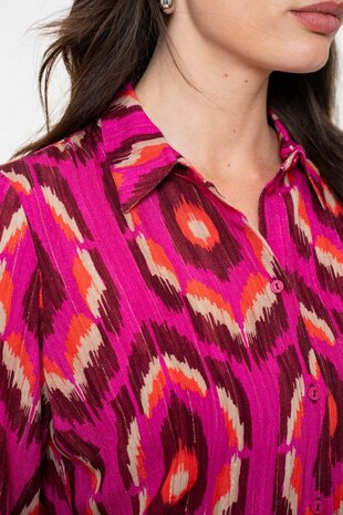 Geisha Blouse print pink/fuchsia