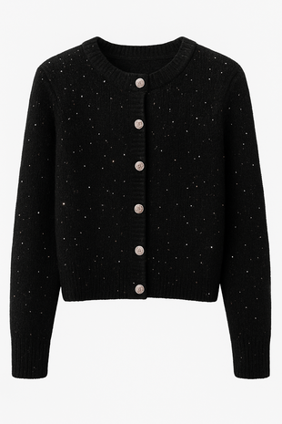 Tramontana Sequin Cardigan Black