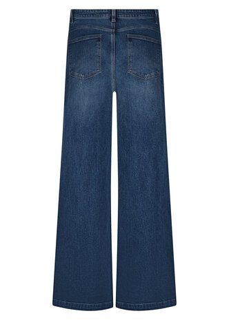 Tramontana Denim Wide-Leg Trousers Rhinestones BlueDenim