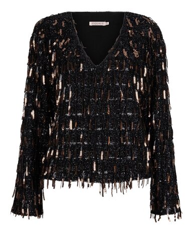 Esqualo Top fringes sequins