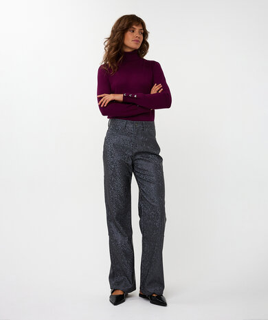 Esqualo Swater col buttoned cuff basic knit maroon