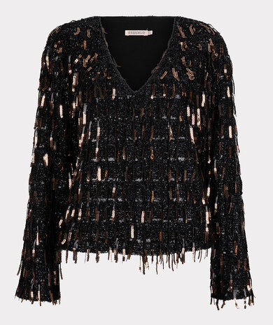 Esqualo Top fringes sequins
