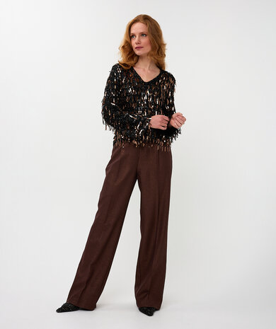 Esqualo Top fringes sequins