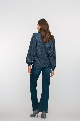 Geisha Jeans flair dark blue black denim