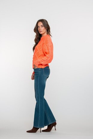 Geisha Jeans flair dark blue black denim