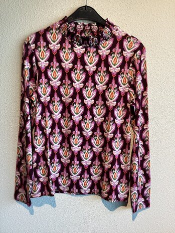 Geisha Top AOP smock col pink/green