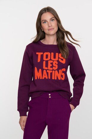 Geisha Sweater tous les matins purple/orange