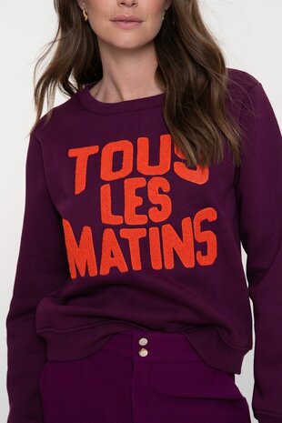 Geisha Sweater tous les matins purple/orange