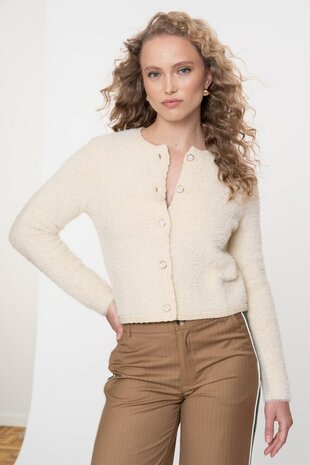 Geisha Cardigan hairy off-white