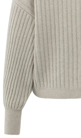 Yaya Ribbed sweater cloud grey 01-000538-510