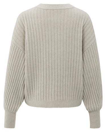 Yaya Ribbed sweater cloud grey 01-000538-510