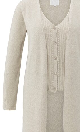 Yaya Long cardigan cloud grey melange 01-010138-510