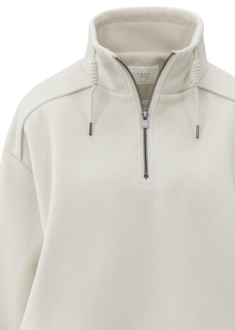 Yaya Sweatshirt with balloon sleeves cloud grey melange 01-109101-510