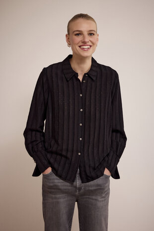 Tramontana Blouse Rhinestones Black