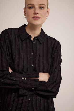 Tramontana Blouse Rhinestones Black