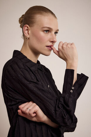 Tramontana Blouse Rhinestones Black