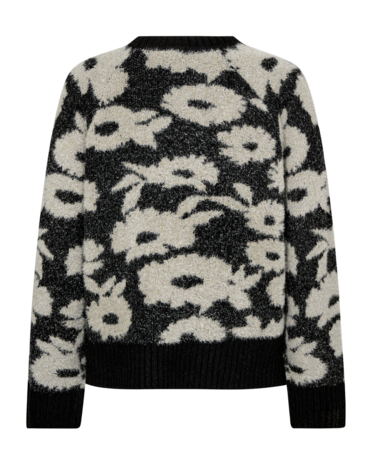 Freequent fqpantea-pullover Black w. Moonbeam Melange