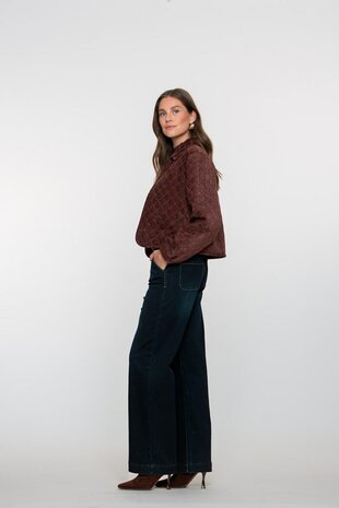 Geisha Jeans wide dark blue black denim