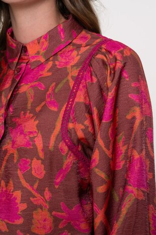 Geisha blouse burgundy/fuchsia