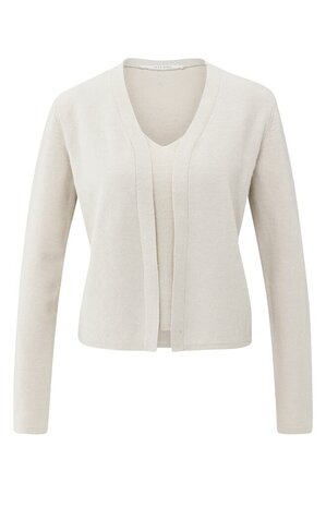 Yaya Knitted cardigan with matching spencer with subtle sequins cloud grey 01-000533-511