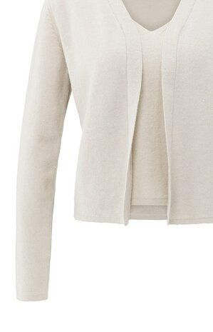 Yaya Knitted cardigan with matching spencer with subtle sequins cloud grey 01-000533-511