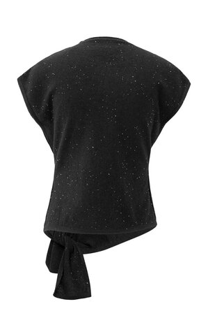 Yaya Sleeveless sweater with knot detail and subtle sequins black 01-000534-511