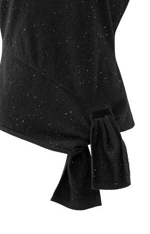Yaya Sleeveless sweater with knot detail and subtle sequins black 01-000534-511