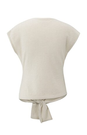 Yaya Sleeveless sweater with knot detail and subtle sequins cloud grey 01-000534-511