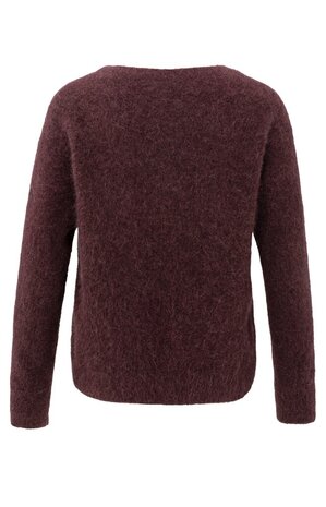 Yaya Soft V-neck sweater with long sleeves fudge purple 01-000536-511