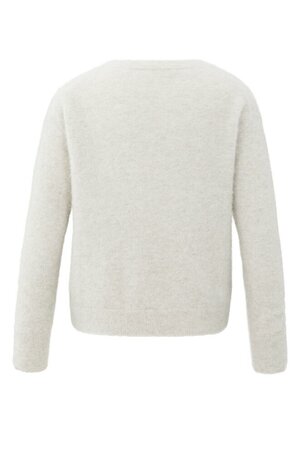 Yaya Soft V-neck sweater with long sleeves cloud grey 01-000536-511