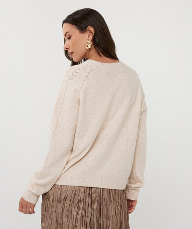 Esqualo Sweater raglan ajour Light sand